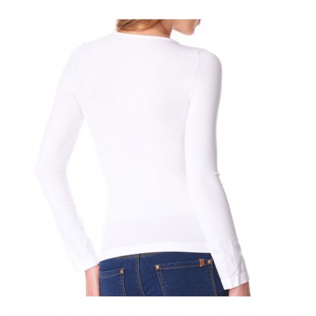 615256 T-Shirt Lisa manches longues et col V en nylon pour femme effet thermique 615256 T-Shirt Lisa manches longues et col V en nylon pour femme effet thermique