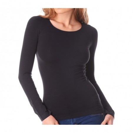 615201 T-Shirt Lisa manches longues col rond en nylon pour femme effet thermique 615201 T-Shirt Lisa manches longues col rond en nylon pour femme effet thermique