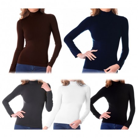 VKA21 Pack de 5 sous-pulls thermiques doublure polaire ass. Trisha col cheminée VKA21 Pack de 5 sous-pulls thermiques doublure polaire ass. Trisha col cheminée