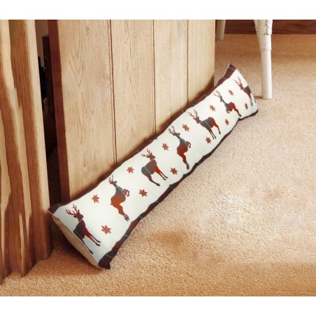 653445 Coussin bas de porte fantaisie noël motif renne 86 x 14 x 5 cm