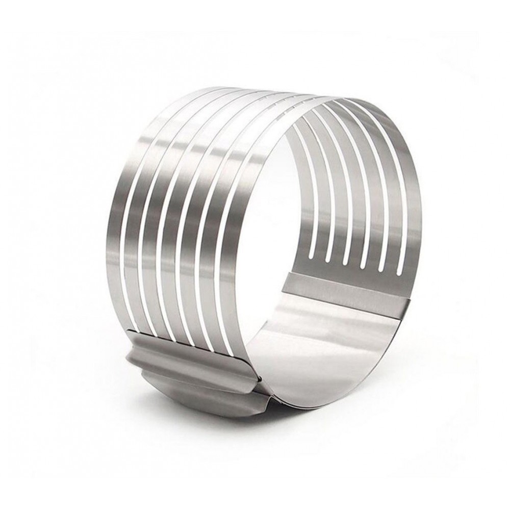 4361 Moule guide de coupe extensible pour gâteaux inox 7 fentes ø de 16 à 20 cm