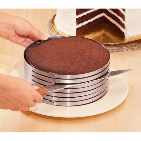 4361 Moule guide de coupe extensible pour gâteaux inox 7 fentes ø de 16 à 20 cm 4361 Moule guide de coupe extensible pour gâteaux inox 7 fentes ø de 16 à 20 cm