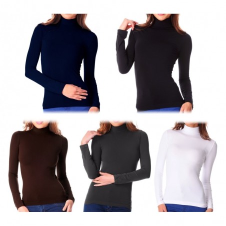 VKA22 Pack 5 sous-pulls col roulé thermiques avec doublure polaire ass. Amber VKA22 Pack 5 sous-pulls col roulé thermiques avec doublure polaire ass. Amber