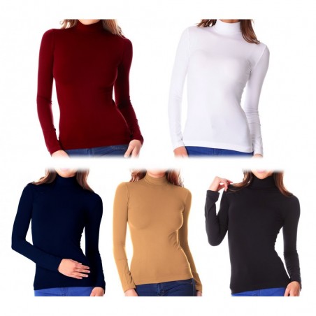 VKA22 Pack 5 sous-pulls col roulé thermiques avec doublure polaire ass. Caren VKA22 Pack 5 sous-pulls col roulé thermiques avec doublure polaire ass. Caren