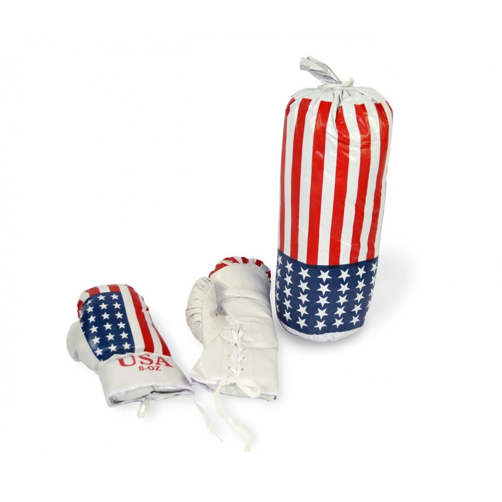 484005 Set de boxe pour enfants AMERICA FIGHT sac et gants