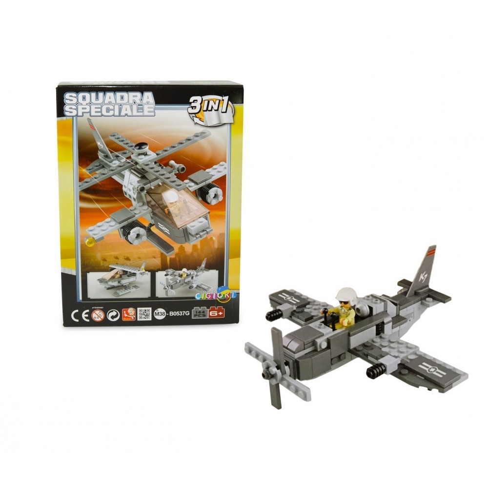 640653 Playset de briques de construction AEREO MILITARE CIGIOKI 144 pièces