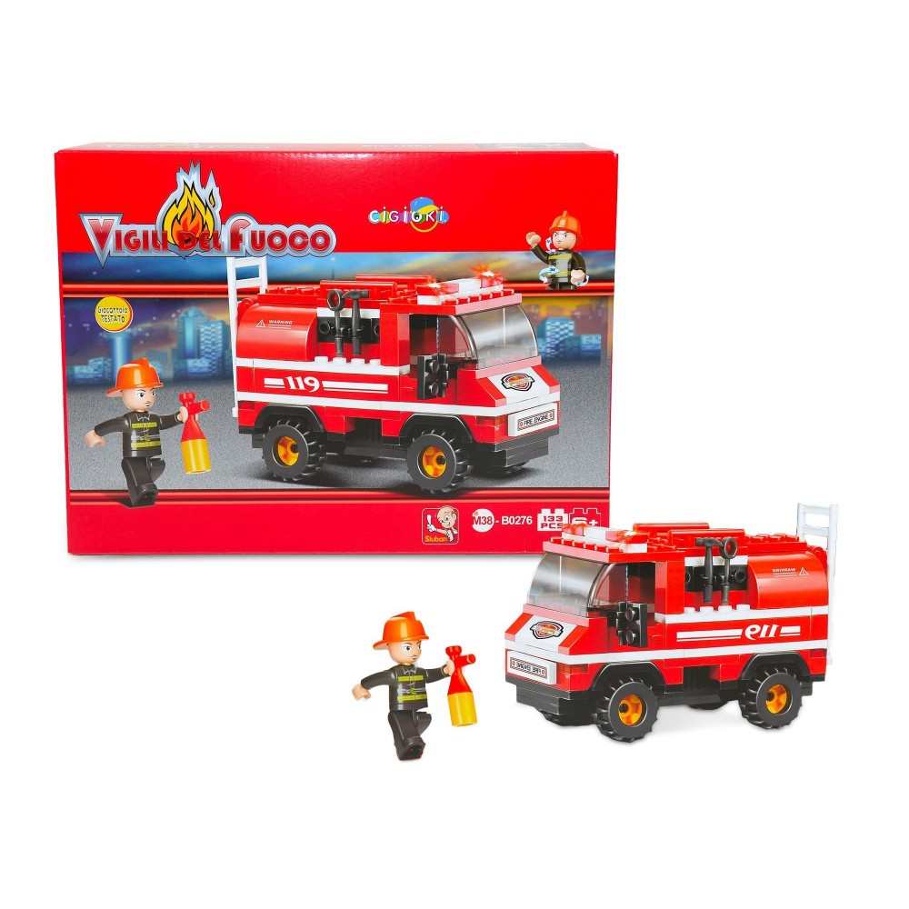 B0276 Playset de briques de construction VIGILI DEL FUOCO 133 éléments CIGIOKI