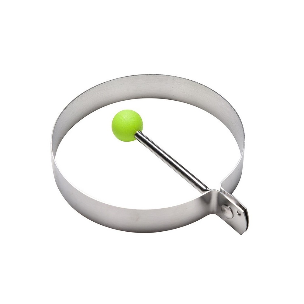 4706 Set de 4 moules à œufs au plat pour poêle en acier inox 9 x 9 x 1,4 cm