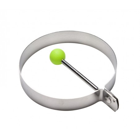 4706 Set de 4 moules à œufs au plat pour poêle en acier inox 9 x 9 x 1,4 cm