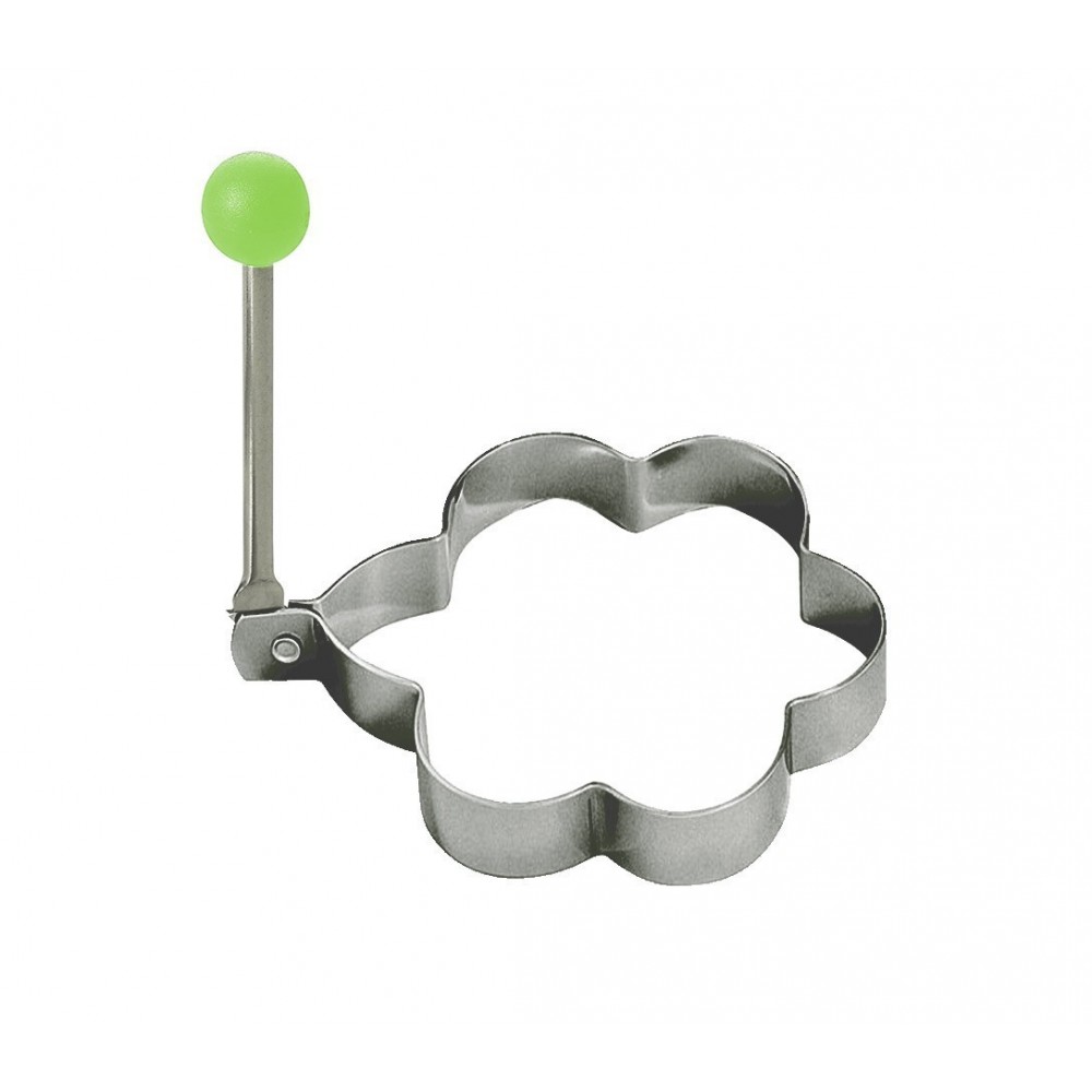 4706 Set de 4 moules à œufs au plat pour poêle en acier inox 9 x 9 x 1,4 cm