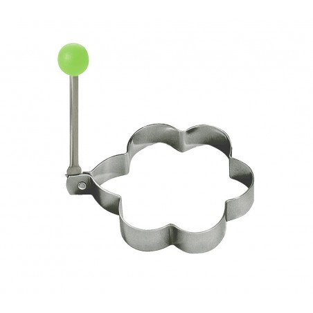 4706 Set de 4 moules à œufs au plat pour poêle en acier inox 9 x 9 x 1,4 cm