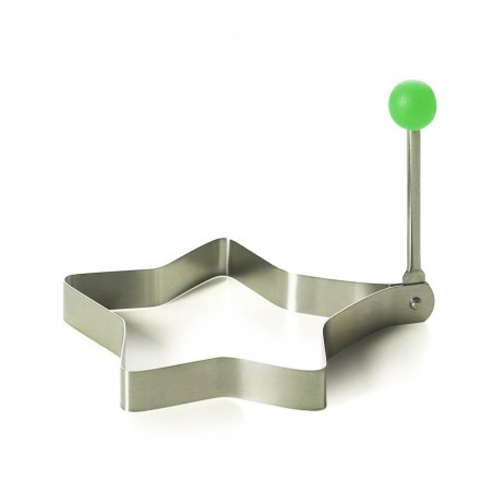 4706 Set de 4 moules à œufs au plat pour poêle en acier inox 9 x 9 x 1,4 cm