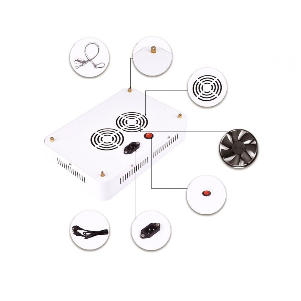 4373 Lampe LED horticole 1000W pour culture en intérieur 100 led de 10W crochet