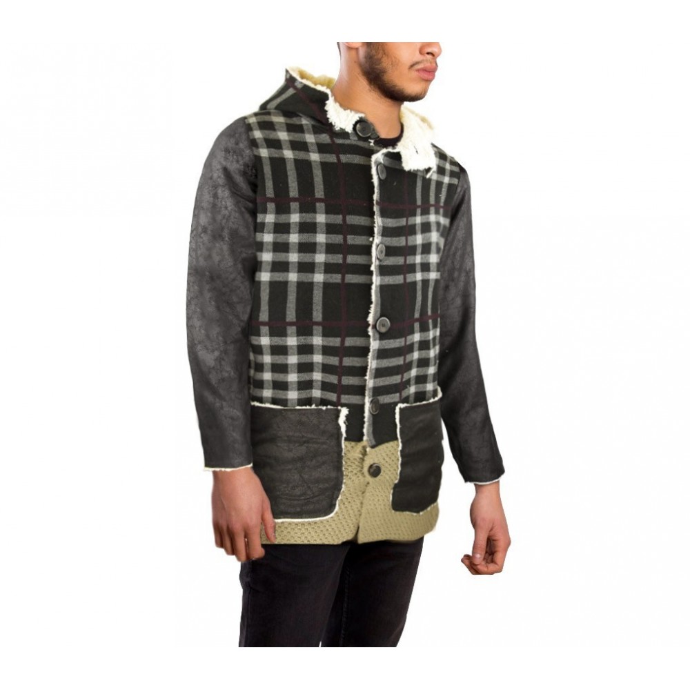 AZS 87330 Veste pour homme modèle BRICKS avec capuche et deux poches devant