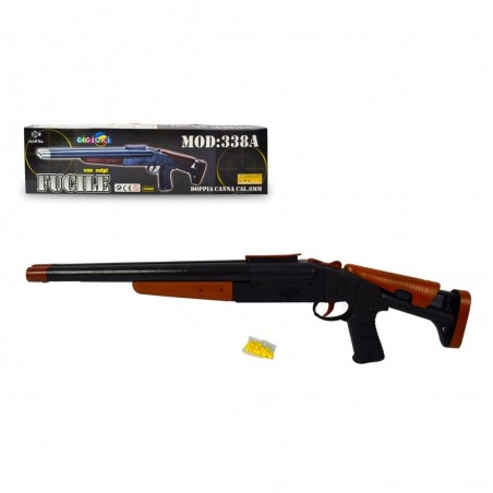 338A Fusil à bille en plastique pour enfant double canon calibre 6 mm