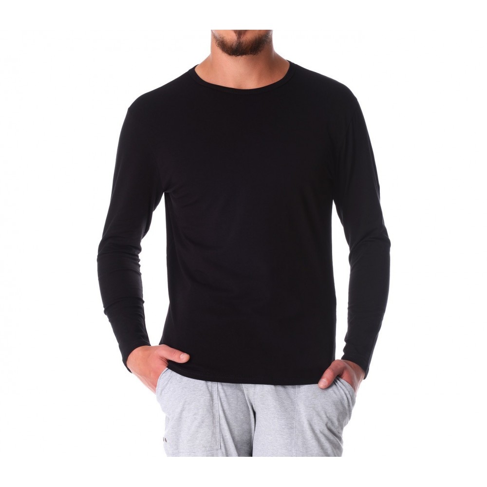 615263 T-shirt ORLANDO manches longues col montant pour homme effet thermique