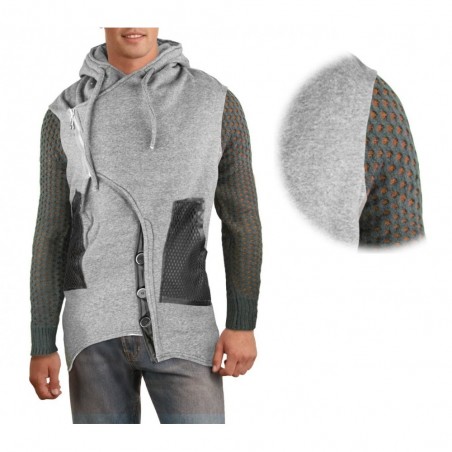 87329 Veste pour homme modèle Sedrik coupe asymétrique détails sur manches