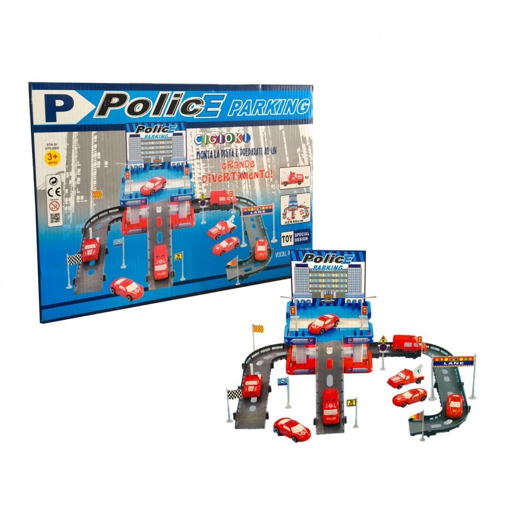 Playset CIGIOKI Police Garage voitures incluses