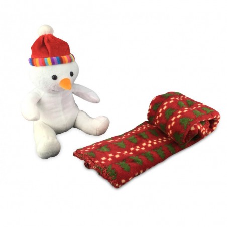 06581 Set de peluche et couverture polaire thème de Noël différents modèles  06581 Set de peluche et couverture polaire thème de Noël différents modèles