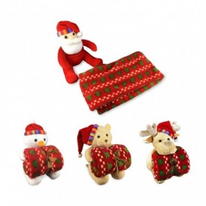 06581 Set de peluche et couverture polaire thème de Noël différents modèles 