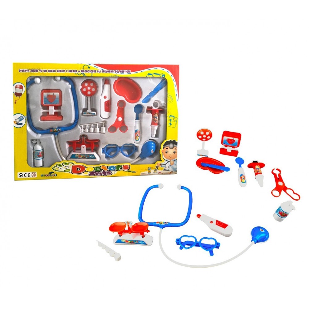 4676 Playset docteur avec 13 accessoires jeu éducatif en quatre variantes 