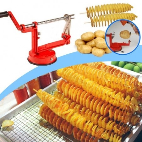 Coupe pomme de terre en spirale - manuel - acier inoxydable
