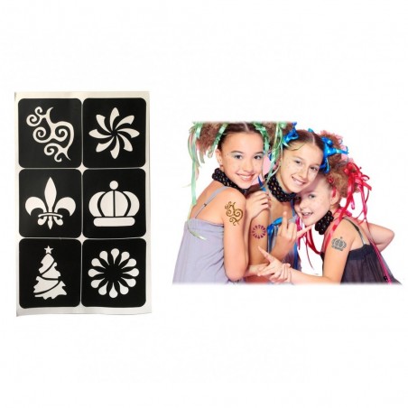 341049 Kit tatouages or métallique semi-permanents tatou amovibles