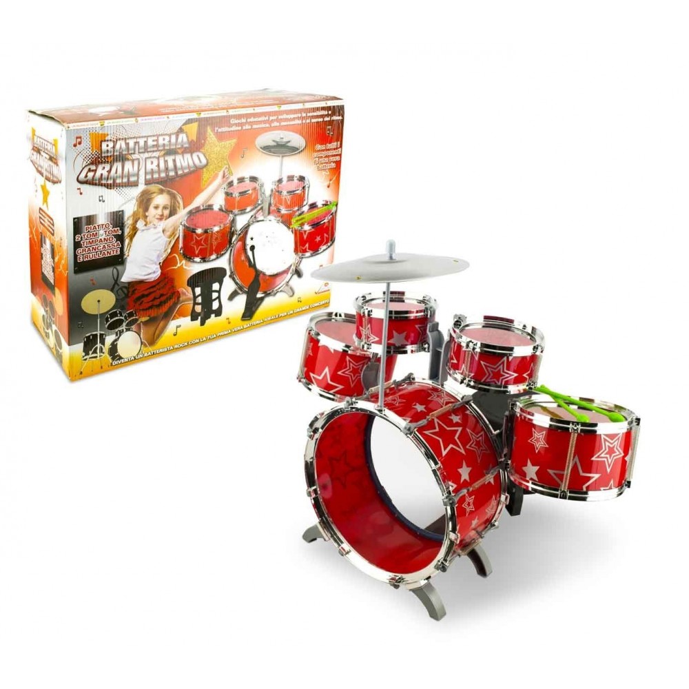 100671 Batterie jouet BABY BAND 4 éléments sonores réalistes baguettes incluses