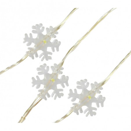 561086 Guirlande lumineuse intérieur de Noël 50 LED forme flocon de neige à pile