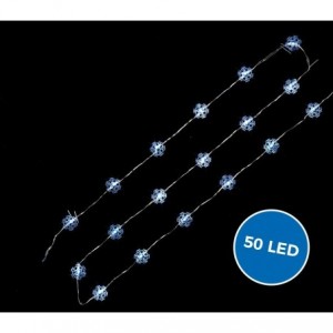 561086 Guirlande lumineuse intérieur de Noël 50 LED forme flocon de neige à pile