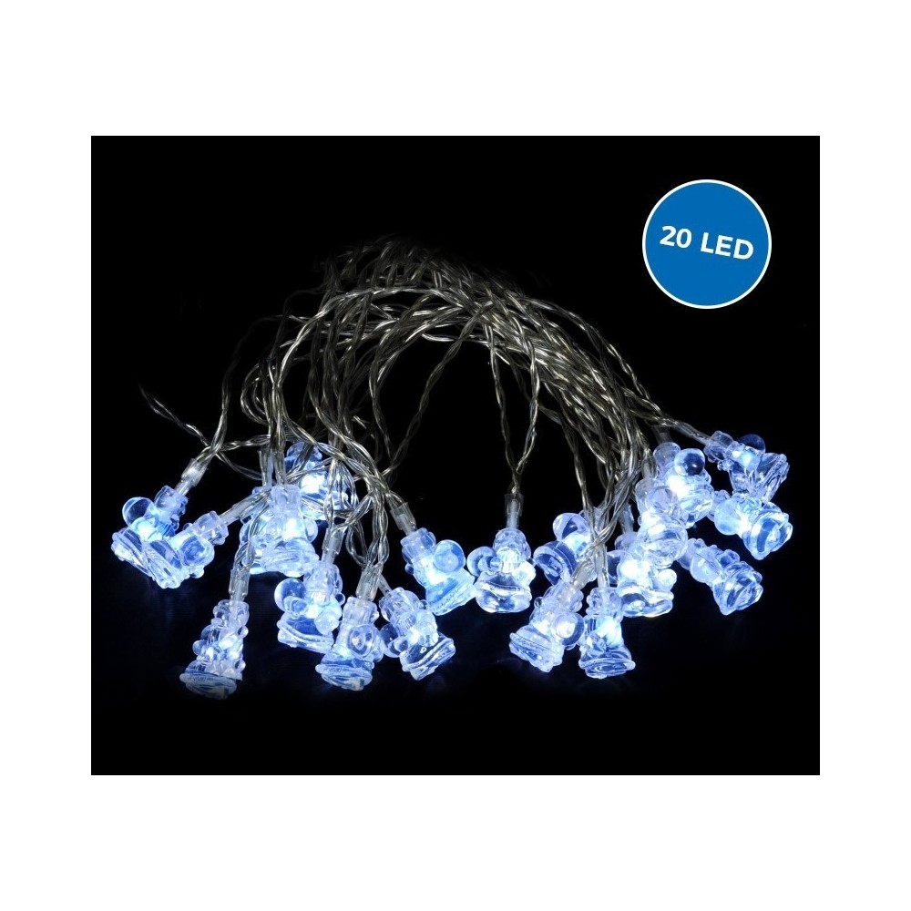 640146 Guirlande lumineuse intérieur de Noël 20 LED forme père Noël à pile