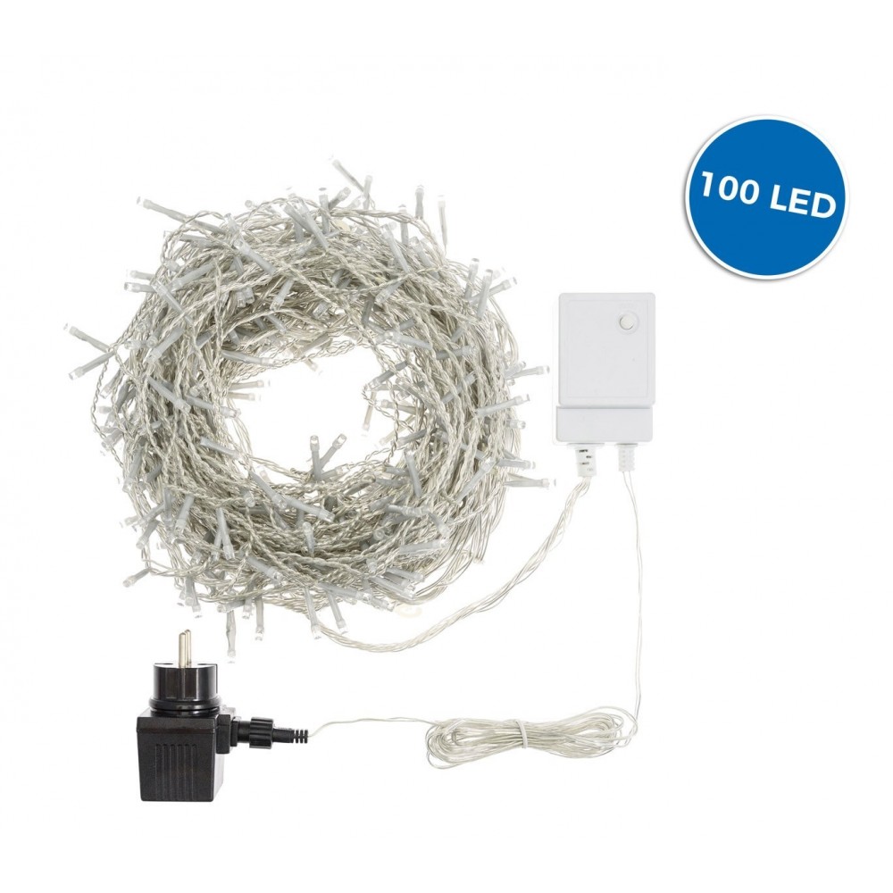 561074 Rideau lumineux de Noël 100 led 1,5 x 1 m lumière chaude 8 effets