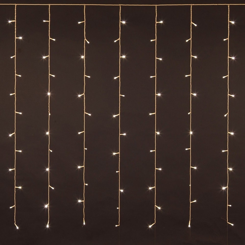 561074 Rideau lumineux de Noël 100 led 1,5 x 1 m lumière chaude 8 effets