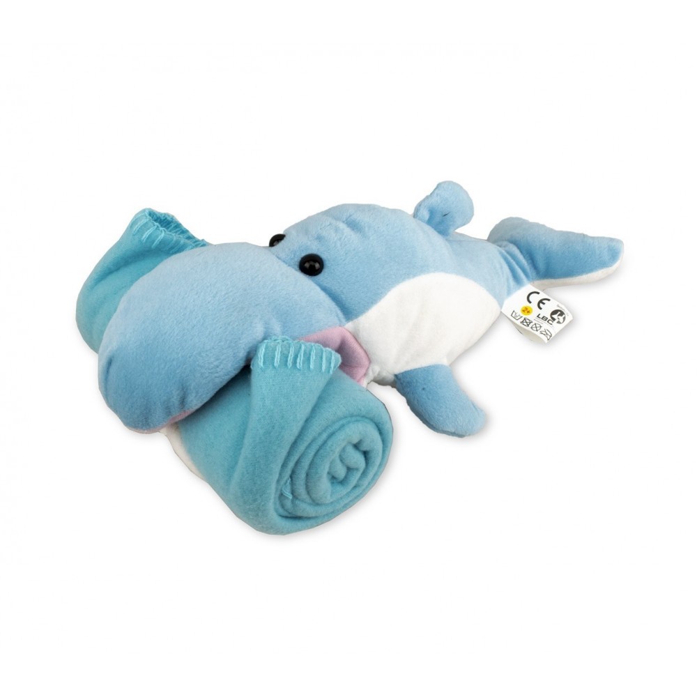 184585 Set de peluche et plaid polaire DOLLYSSIMI animaux aquatiques 100 x 75 cm