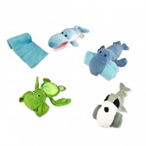 184585 Set de peluche et plaid polaire DOLLYSSIMI animaux aquatiques 100 x 75 cm