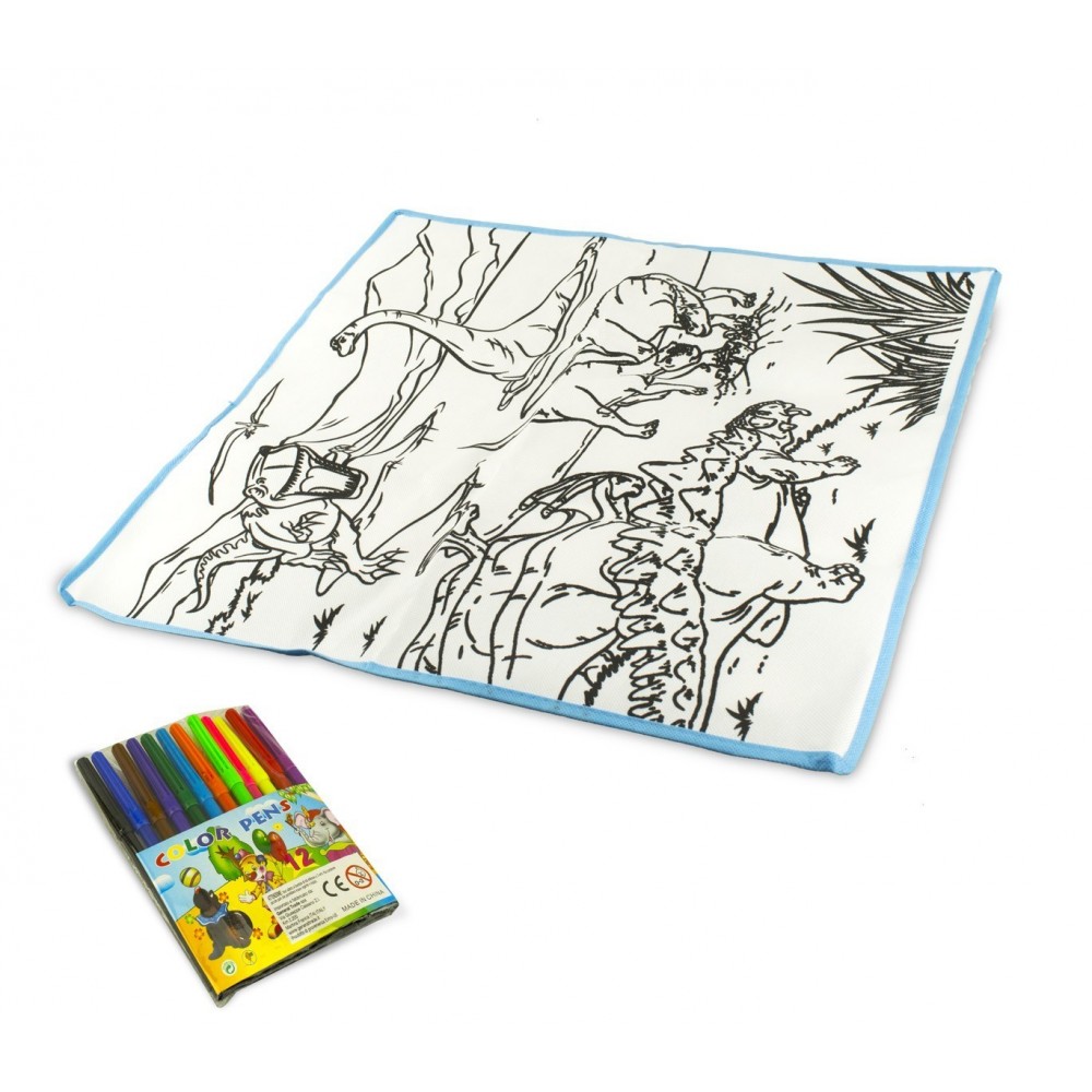 121769 Tapis magique joue et colorie 50 x 50 cm pour colorier  plume d'eau 