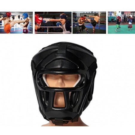 Casque de defense arts kickboxing, le karaté, MMA, masque de contact de boxe
