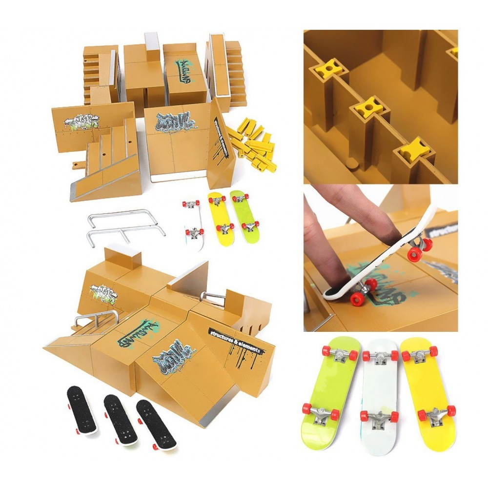 4485 Mini skate parc prêt à monter avec rampes et skateboards à doigts