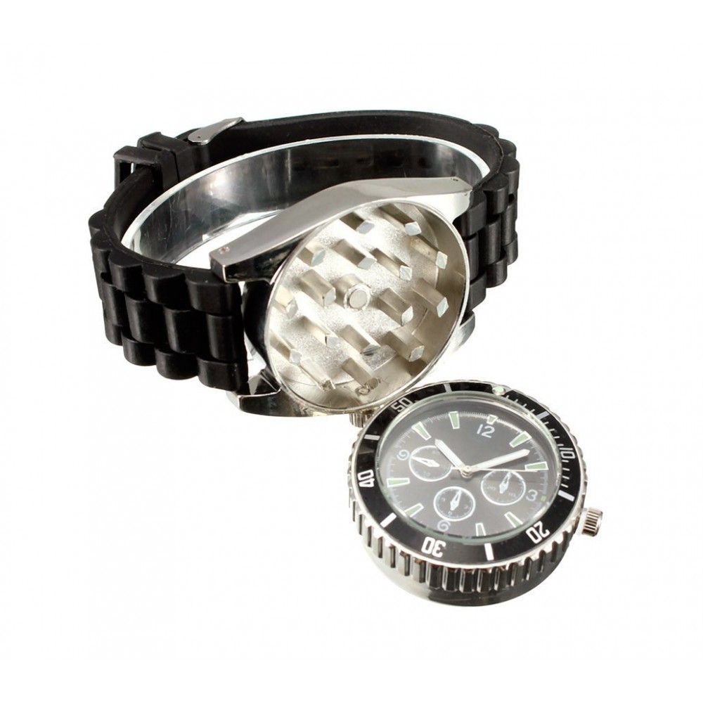 4483 Montre GRINDER avec broyeur à tabac et bracelet en silicone