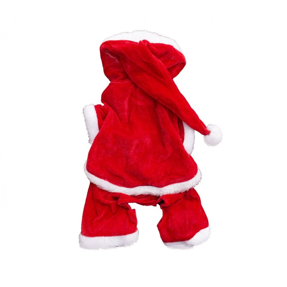 107443 Déguisement PERE NOËL avec capuche pour chiens de petite/moyenne taille