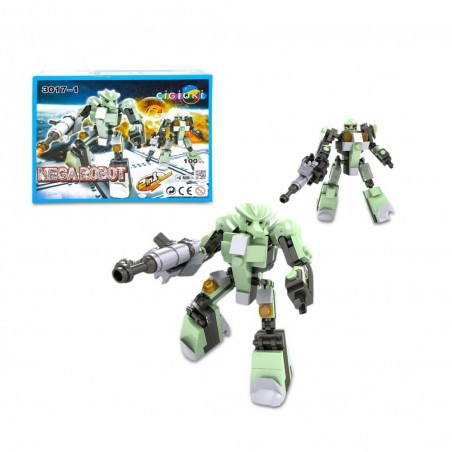 3017-1 Playset de briques de construction MEGAROBOT 2 en 1 CIGIOKI 100 pièces