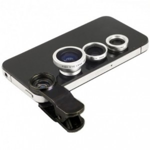 Set de 2 lentilles/objectifs smartphones avec fisheye universel grand angle