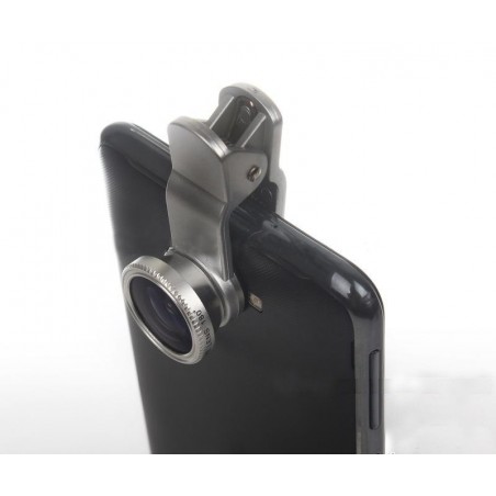 Set de 2 lentilles/objectifs smartphones avec fisheye universel grand angle