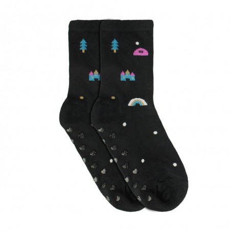 N523 Lot de 6 paires chaussettes antidérapantes fille SHALLY taille unique 32/36