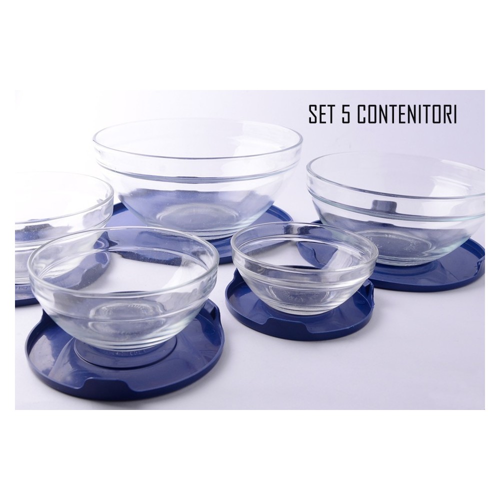 Lot 5 récipients en verre empilables -stockage...