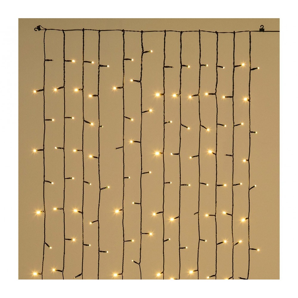 561315 Rideau lumineux Noël 180 led lumière chaude pour sapins jusqu'à 180 cm
