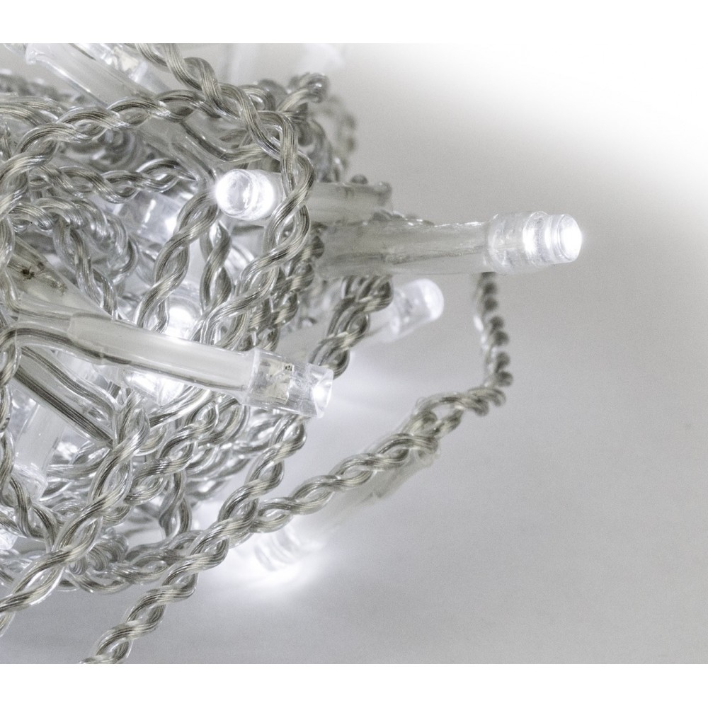 561286 Rideau lumineux Noël 120 led lumière blanche froide 5 X 0,6 mt 8 effets