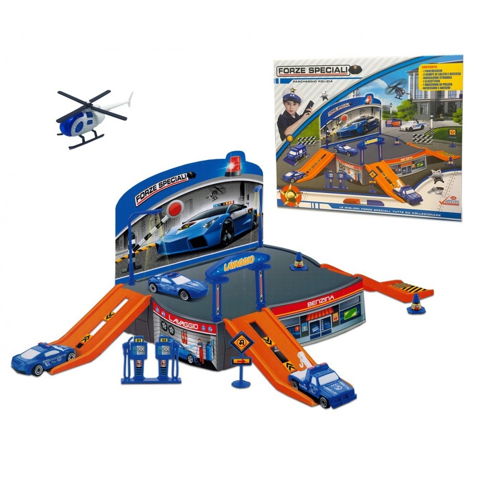 121836 Playset station de police avec un hélicoptère et des véhicules