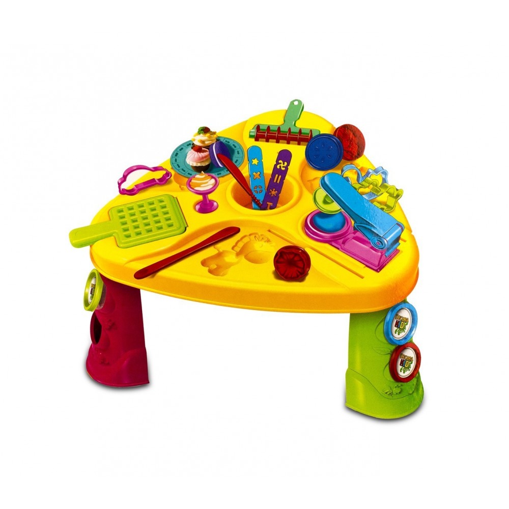 100485 Table atelier pâte à modeler DECORA KID plusieurs accessoires et moules