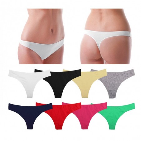 F6128 Lot de 12 strings en coton pour femme modèle SCARLETT plusieurs tailles F6128 Lot de 12 strings en coton pour femme modèle SCARLETT plusieurs tailles